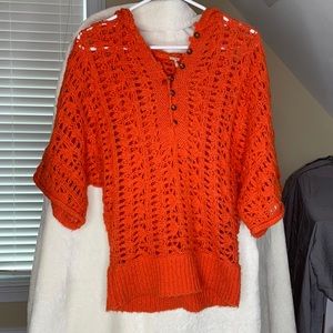 Orange hooded free people sweater